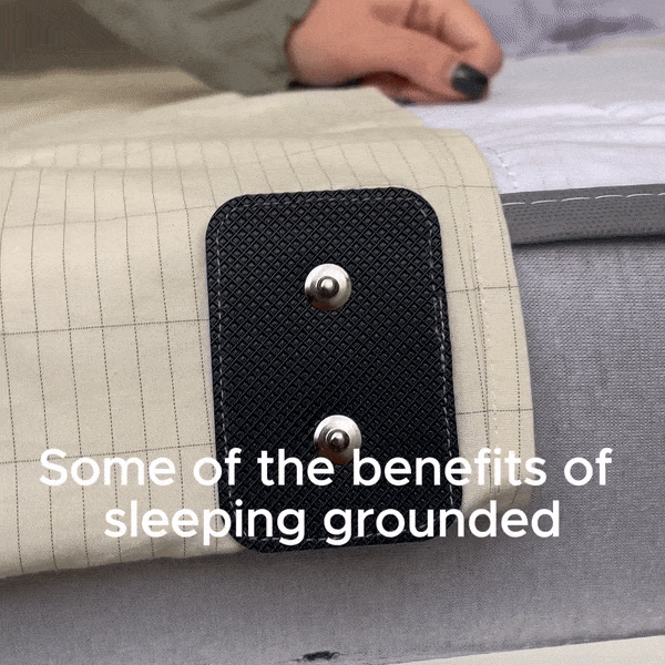 A GIF showcasing the various benefits of sleeping grounded using our grounded bedsheets.